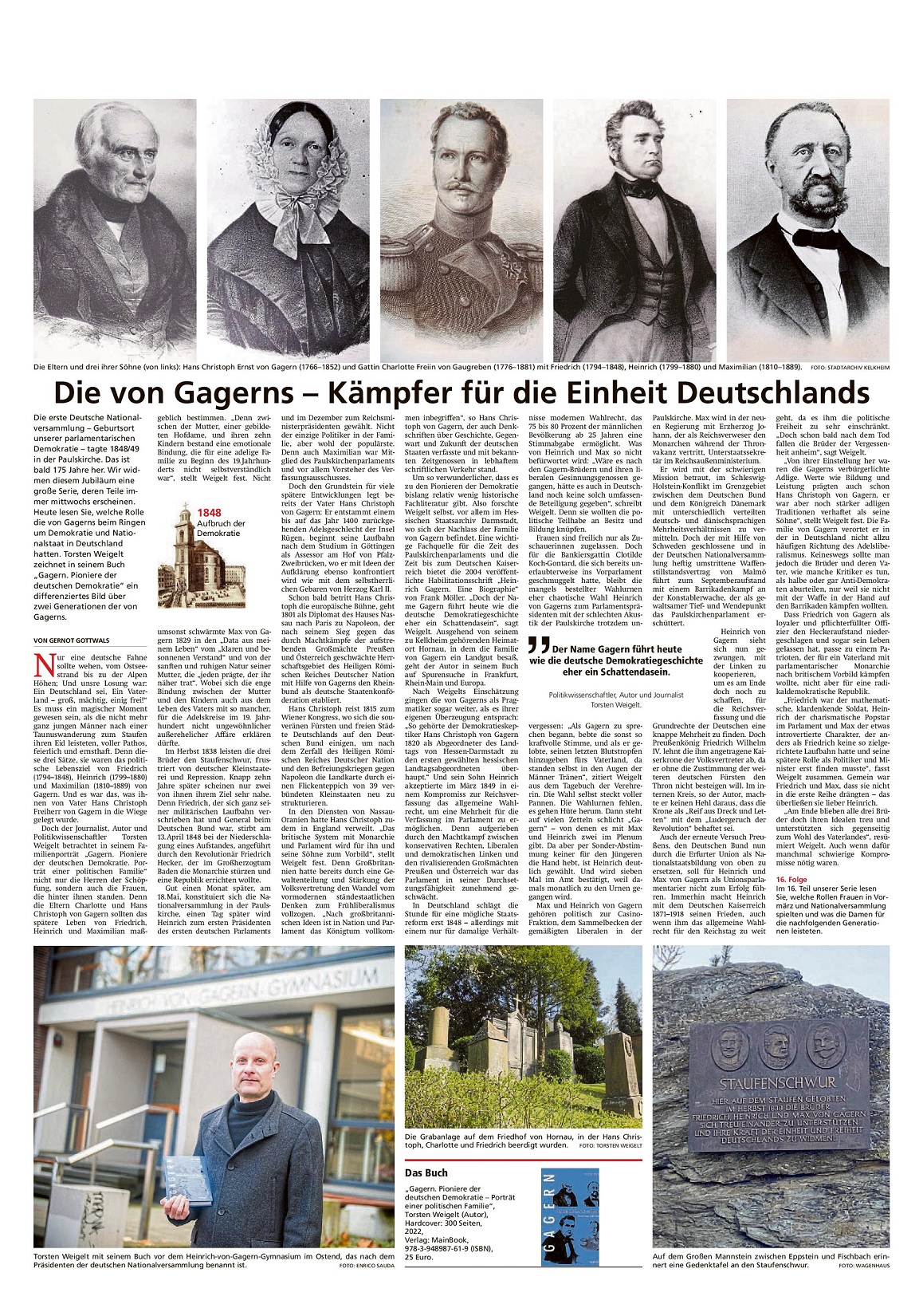 2022.12.21 HK Die von Gagerns Kämpfer für die Einheit Deutschlands Buch Thorsten Weigelt