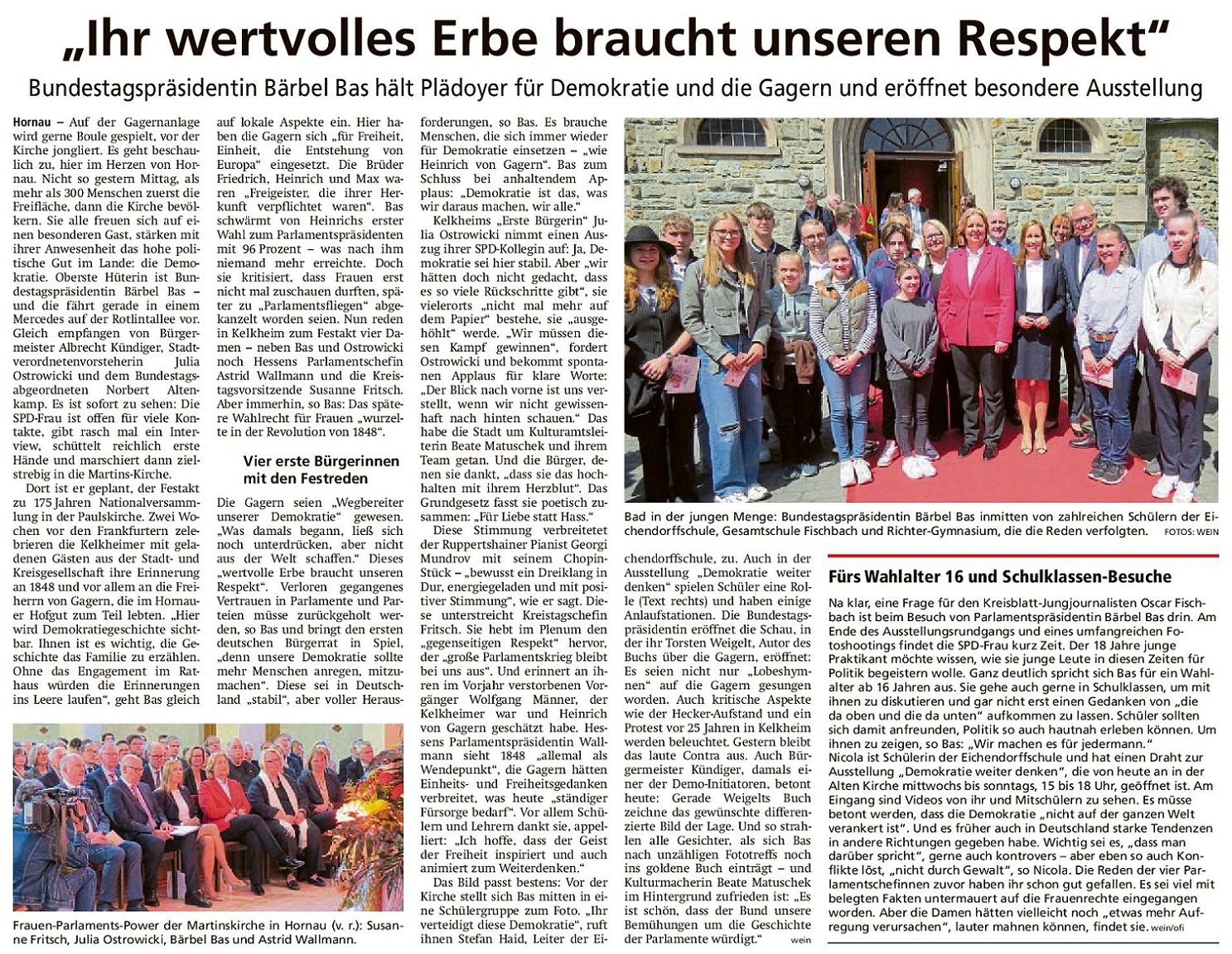 2023.05.05 HK Eröffnung der Sonderausstellung Demokratie weiter leben mit der Bundestagspräsidentin